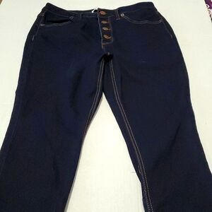 NOBO Dark Wash High Rise Buttoned Fly Straight Leg Jeans Junior 15